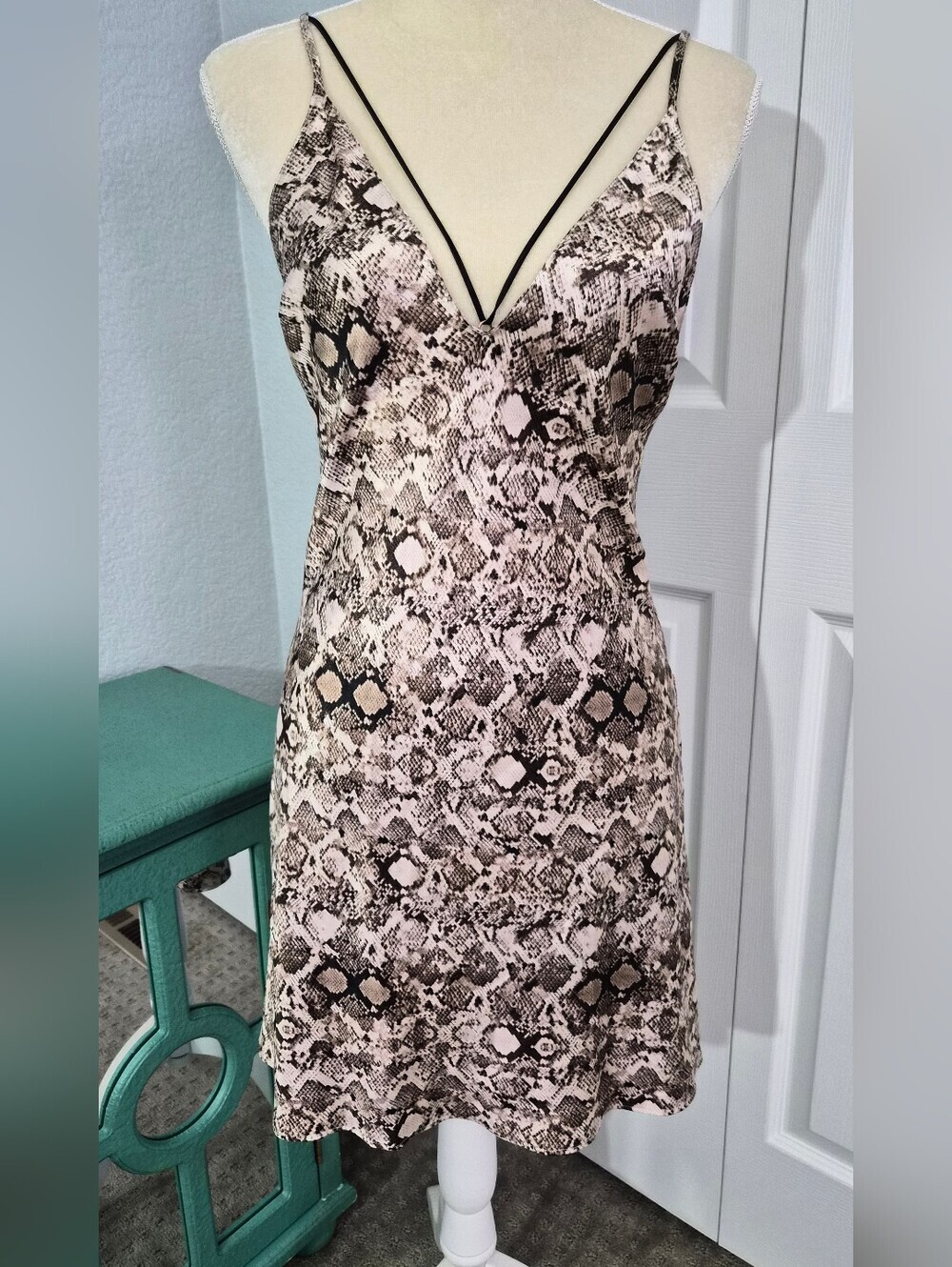 Victoria's Secret Snakeskin Satin Slip Nightgown S NWT Y2K Indiesleaze Lingerie